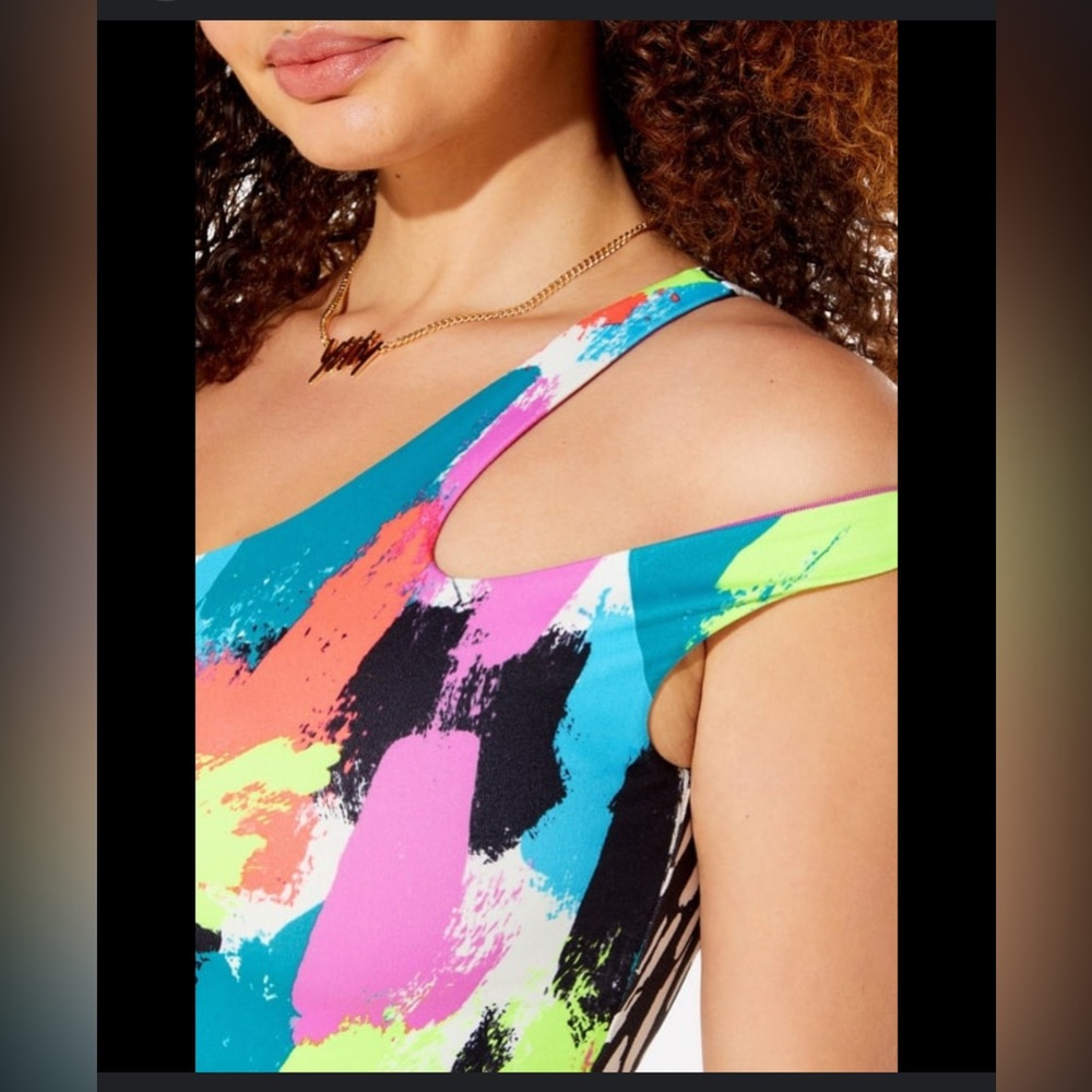 New with tags Yitty Major Label One Shoulder Midi Top colorful size Small